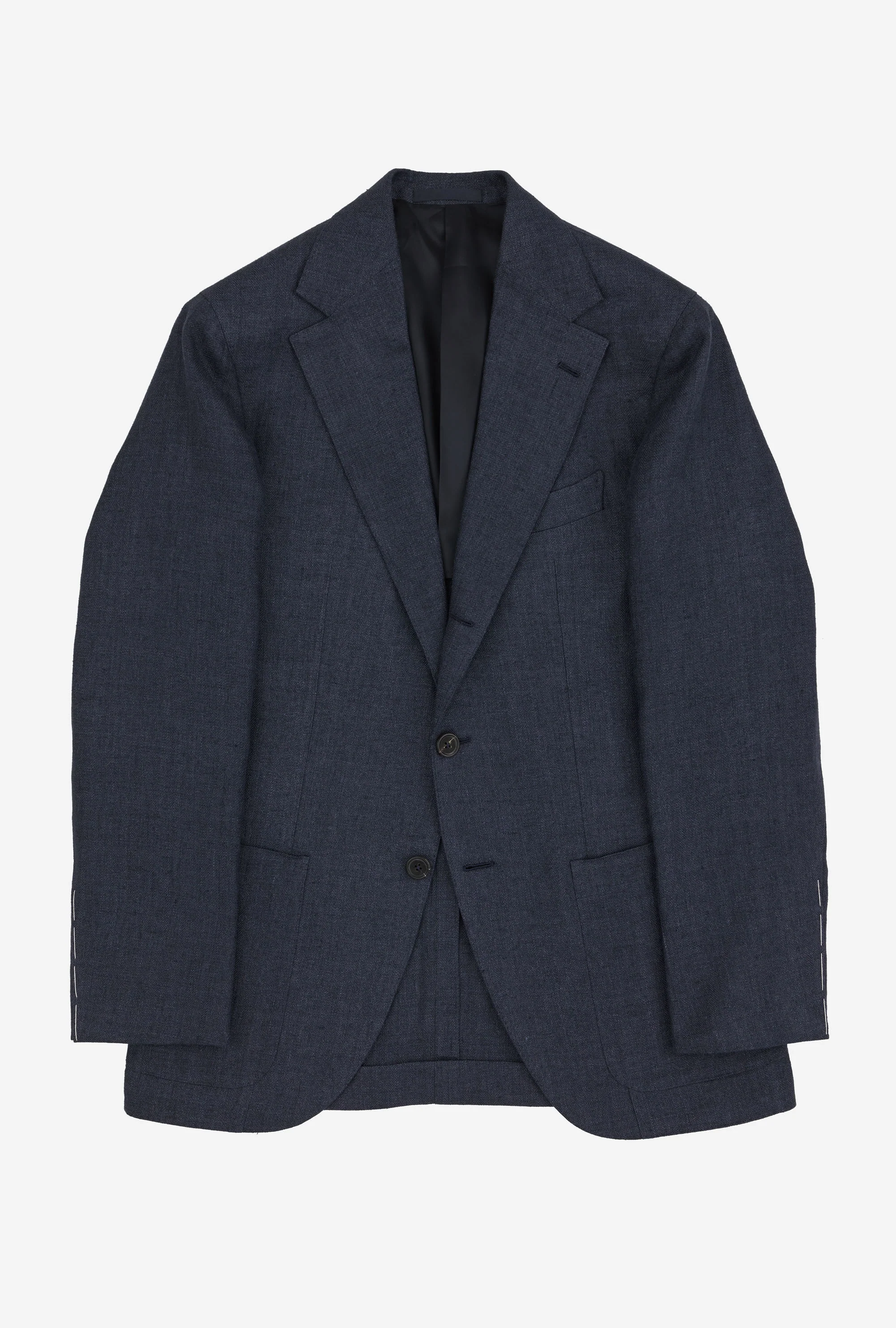 Sport Jacket Silk-Linen Navy Herringbone - Image 3