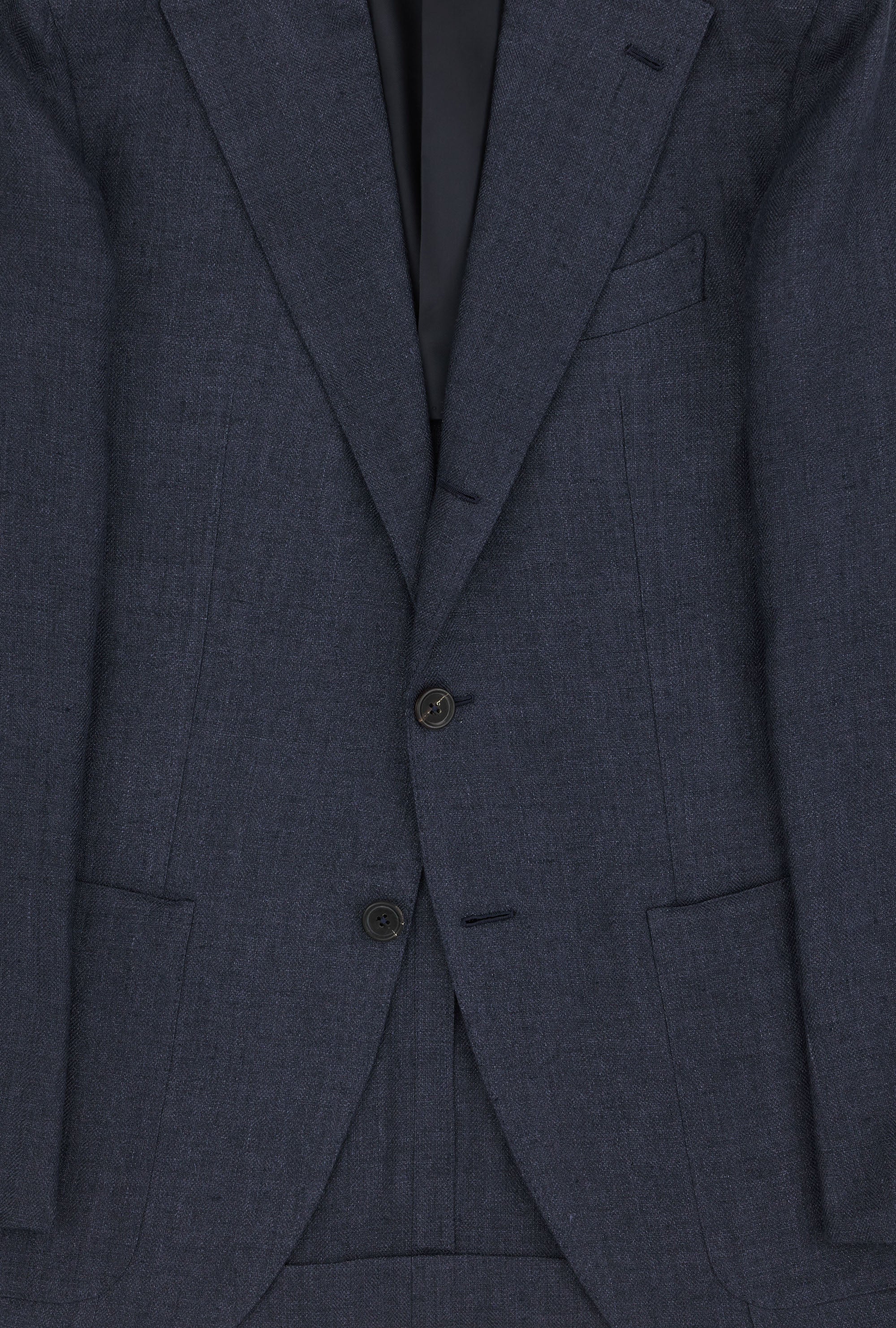 Sport Jacket Silk-Linen Navy Herringbone - Image 4
